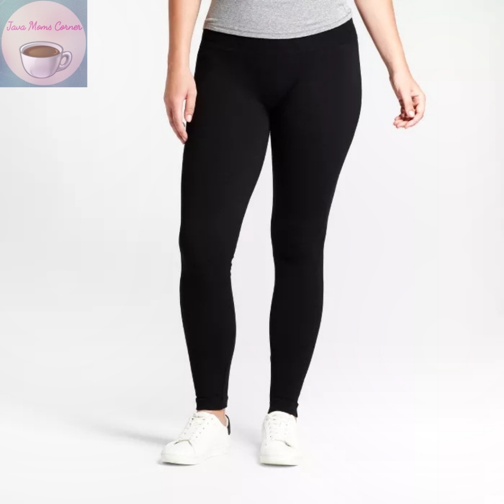A New Day Seamless Twill High Waisted Leggings Black Size S/M Polyester Blend